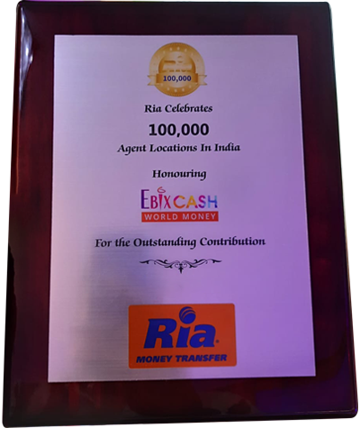 Ria celebrates 100,000 agent location in India honouring EbixCash World Money for the outstanding contribution